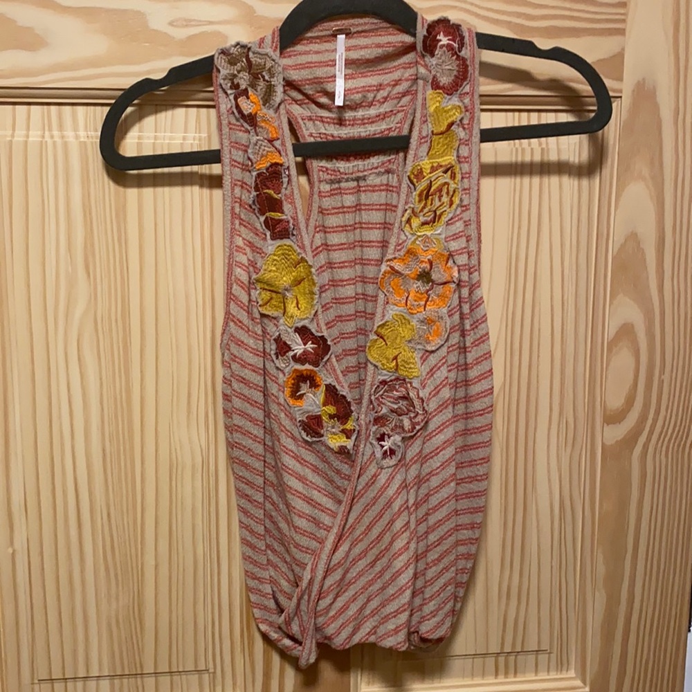 Free People Embroidered Detail Tank